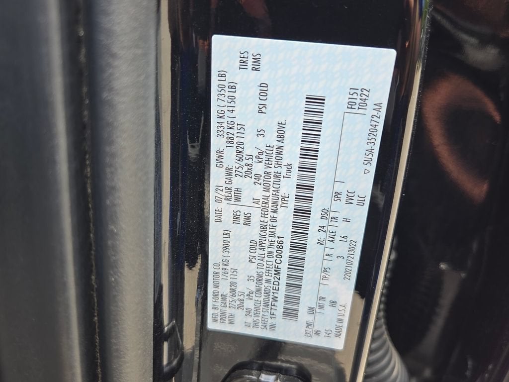 2021 Ford F-150 — interior view