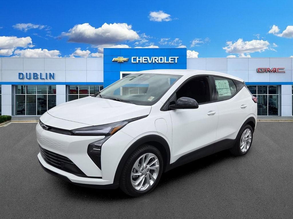 2027 Chevrolet Bolt LT in Summit White — front three-quarter view