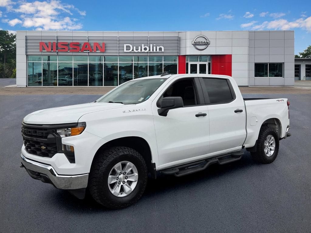 2023 Chevrolet Silverado 1500 WT in Summit White — front three-quarter view