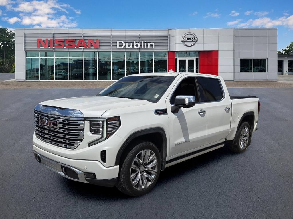 2024 GMC Sierra 1500 Denali in White Frost Tricoat — front three-quarter view